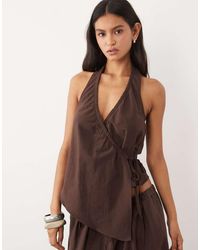 ASOS - Linen Blend Sleeveless Top - Lyst