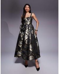 ASOS - Jacquard 3d Floral Maxi Dress - Lyst