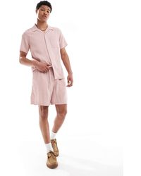 New Look - Short d'ensemble à enfiler en lin mélangé - rose clair - Lyst