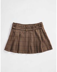 ASOS - Tailored Pleated Mini Skirt With Belt Detail - Lyst