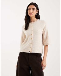 Brave Soul - Short Sleeved Relaxed Fit Knitted Cardigan - Lyst
