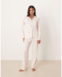 Chelsea Peers - Poly Long Sleeve Revere Pyjama Set - Lyst