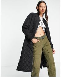 ONLY - Quilted Longline Coat - Lyst