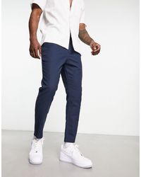 Only & Sons - Linen Mix Tapered Fit Trousers - Lyst