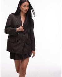 ASOS - Americana De Sastre De Corte Cuadrado Extragrande A Rayas De (Parte De Un Conjunto)-Gris - Lyst