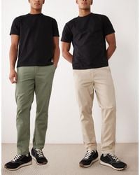 Jack & Jones - 2 Pack Straight Chino Trousers - Lyst
