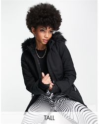 ASOS 4505 - Tall Ski Belted Jacket With Faux Fur Hood - Lyst