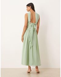 ASOS - Scarf Tie Back Drop Waist Midi Dress - Lyst