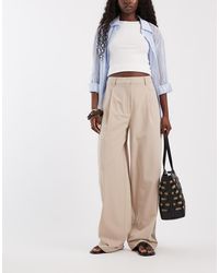 ASOS - Tailored High Waisted Wide Leg Trousers With Turn Up - Lyst