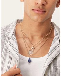 ASOS - Confezione Da 3 Collane Da Festival Con Ciondolo Con Pietre Semipreziose - Lyst