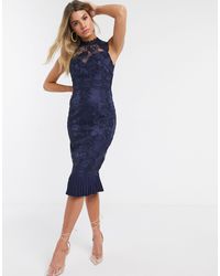 Lipsy Robe fourreau en dentelle - Bleu