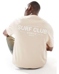 Threadbare - Camiseta Con Cuello Redondo Y Estampado De Surf En La Espalda De -Neutro - Lyst