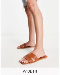 Truffle Collection - Wide Fit Slip On Mule Sliders - Lyst