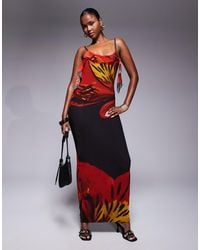 Kaiia - Exclusive Double Laye Slinky Cami Ruffle Detail Cowl Back Maxi Dress - Lyst