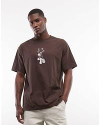 Element - T-shirt avec imprimé graphique sur la poitrine - marron - Lyst