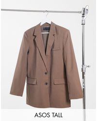 ASOS Asos Design Tall Perfect Slouch Dad Suit Blazer - Brown