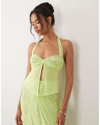 AFRM - Toks Mesh Sweetheart Halter Neck Top - Lyst