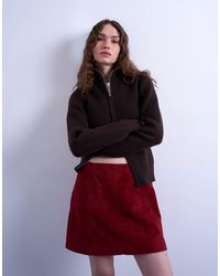 TOPSHOP - – minirock aus echtem wildleder - Lyst
