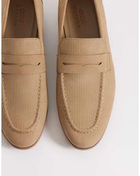 ASOS - Penny Loafers With Natural Sole And Embossed Weave - Lyst