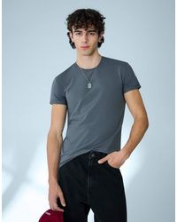 Bershka - Short Sleeve Roll Up T-Shirt - Lyst