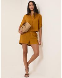 Nobody's Child - Linen-Blend Cropped Shirt - Lyst