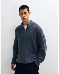 Hollister - Knitted 1/4 Zip Ribbed Jumper - Lyst