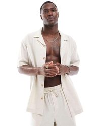 Goldsboro - Camisa Playera Beis Con Cuello De Solapas De -Beis Neutro - Lyst
