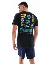 Nike - Nike - training dri-fit - t-shirt nera con stampa sul retro - Lyst