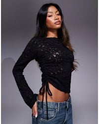 Princess Polly - Sensua Lace Ruched Side Long Sleeve Top - Lyst