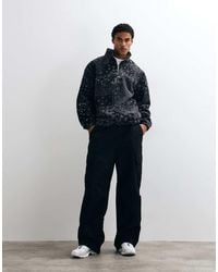 ASOS - Oversized Quarter Zip Fleece With Paisley Print - Lyst