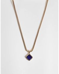 Reclaimed Vintage - Pendant With Blue Lapis Stone - Lyst