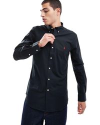 Polo Ralph Lauren - Slim-Fit Poplin Overhemd Met Button-Down Boord En Logo - Lyst