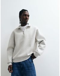 ASOS - Oversized Quarter Zip Sweatshirt - Lyst