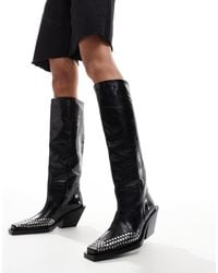 ASOS - Cassie - bottes montantes style santiags en cuir - Lyst