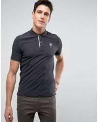 Produkt Polo Shirt With Palm Tree Logo - Black