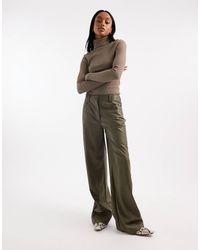 ASOS - Asos design tall - pantalon taille basse imitation cuir coupe masculine - Lyst