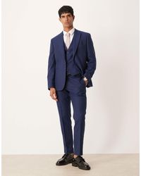ASOS - Slim Herringbone Suit Trousers With Wool - Lyst