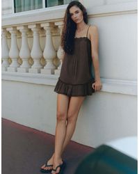 Pull&Bear - Rustic Ruffled Strap Dress - Lyst