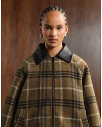 ASOS - Formal Bomber Jacket With Leather Look Collar - Lyst