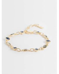 ASOS - Stationed And Charcoal Crystal Bracelet - Lyst