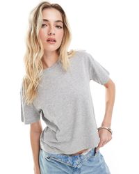 New Look - T-shirt coupe carrée - chiné - Lyst