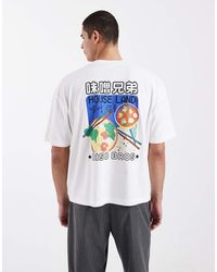 ASOS - Oversized Recht T-Shirt Met Miso-Print Op De Achterkant - Lyst