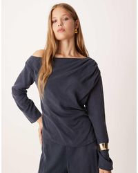ASOS - Soft Asymmetric Top Co-ord With Ruched Detail - Lyst
