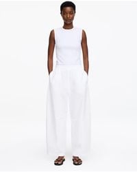 ARKET - Drawstring Cotton Poplin Trousers - Lyst