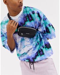 ASOS – Mini-Umhänge-Gürteltasche aus schwarzem Kunstleder