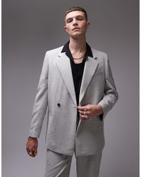 TOPMAN - Premium Wool Mix Oversized Double Breasted Suit Jacket - Lyst