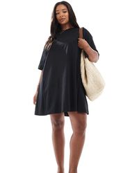 ASOS - Vestido Corto Estilo Camiseta Con Vuelo De Asos Design Curve - Lyst