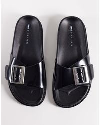 ASOS - Farley Wide Strap Flat Sandals - Lyst