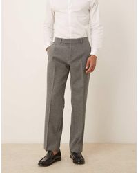 ASOS - Straight Leg Wool Blend Suit Pants - Lyst