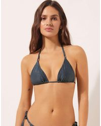 Calzedonia - Triangle Bikini Top Glowing Python - Lyst